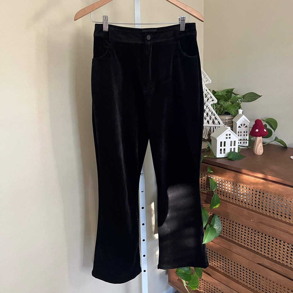 Goldie Black Velour Kick Flare Pants Size Small